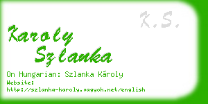 karoly szlanka business card